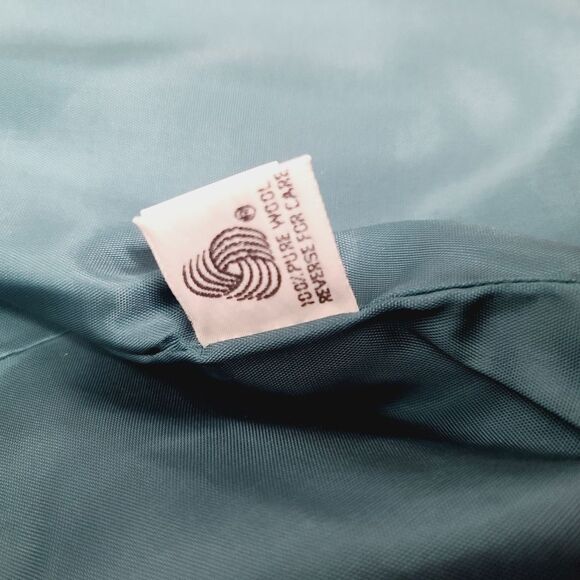 Vintage 80s 90s Teal Wool Cropped Fit Blazer - Picture 10 of 16